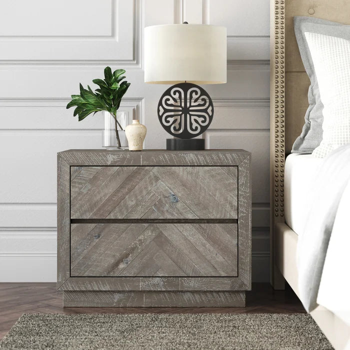Warner 24'' Tall 2 - Drawer Nightstand in Rustic Latte