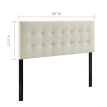 Load image into Gallery viewer, Full Ivory Warsaw Upholstered Panel Headboard
