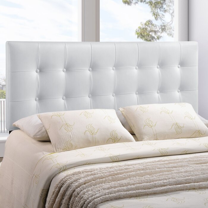 Warsaw White Upholstered Panel King Headboard (SB1380)