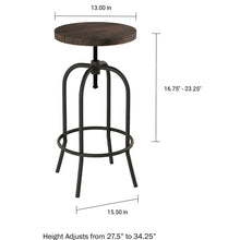 Load image into Gallery viewer, Washington Adjustable Height Swivel counter stool
