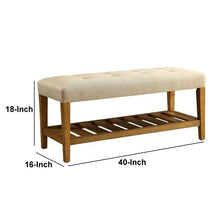 Load image into Gallery viewer, Wasinger Wooden Upholstered Bench Beige(2587RR)

