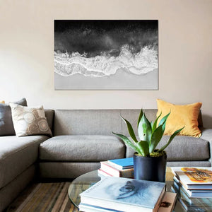 12" H x 18" W x 0.75" D Waves In Black And White by Maggie Olsen - Wrapped Canvas Gallery-Wrapped Canvas Giclée