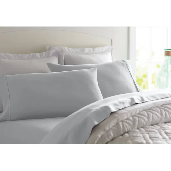 Queen Light Gray Wayfair Basics® 1800 Thread Count Microfiber Sheet Set