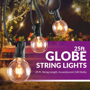25' Outdoor Plug-in 25 - Bulb Globe String Light