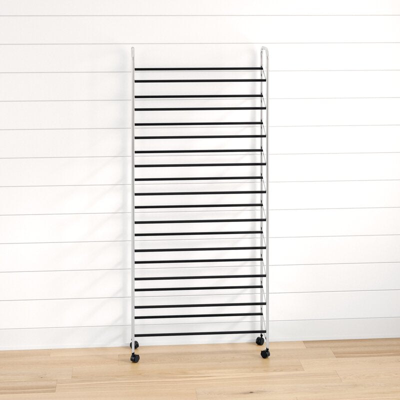 Shiny Chrome Wayfair Basics® 50 Pair Shoe Rack 893AH