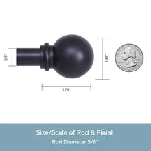 Load image into Gallery viewer, 48" - 86" Black Wayfair Basics® Adjustable 0.63" Single Curtain Rod (SET OF 2)

