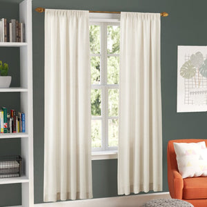 Linen Blend Textured Semi-Sheer Rod Pocket Curtain Panel (Set of 6)