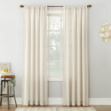 Load image into Gallery viewer, Linen Blend Textured Semi-Sheer Rod Pocket Curtain Panel (Set of 6)
