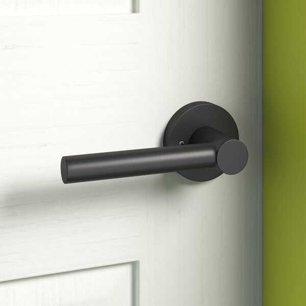 2.56'' H X 4.63'' W X 2.5'' Pendergrass Single Dummy Door Lever with Round Rosette, (Set of 6)