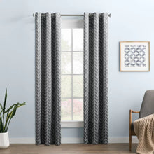 Load image into Gallery viewer, Chevron Blackout Thermal Grommet Single Curtain Panel, 40&quot; W x 84&quot; L
