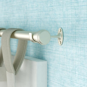 36"-72" W Nickel Wayfair Basics End Cap Single Curtain Rod