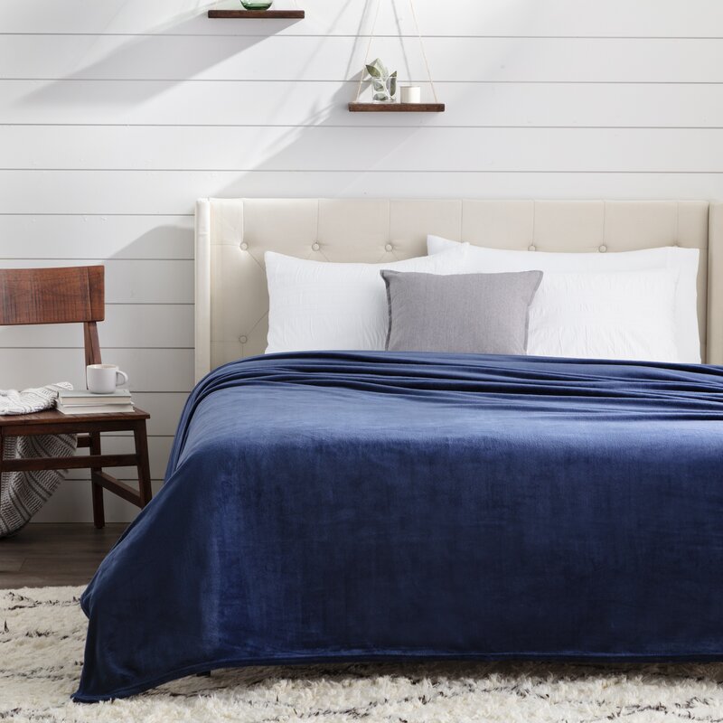 Queen Navy Wayfair Basics Fleece Blanket