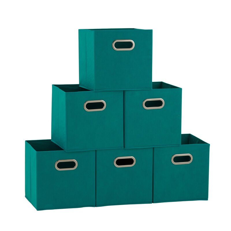 Wayfair Basics Open Fabric Storage Bin Set (Set of 6)