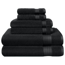 Load image into Gallery viewer, Black Wayfair Basics Quick Dry 6 Piece 100% Cotton Towel Set (ND185)
