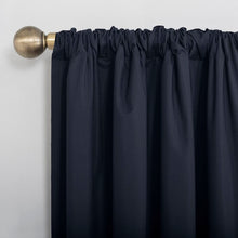 Load image into Gallery viewer, 40&quot; W x 96&quot; L Solid Blackout Thermal Backtab Curtain Panel, (Set of 2)
