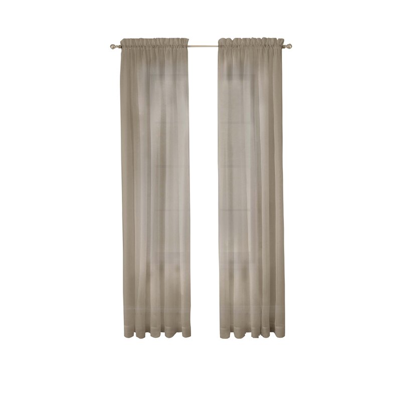 Wayfair Basics Solid Sheer Rod Pocket Curtain Panels (Set of 4) B22MS4230