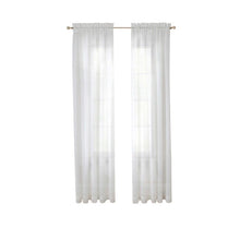 Load image into Gallery viewer, Wayfair Basics White Solid Sheer Rod Pocket Curtain Panels - Set of 4 (GL1)
