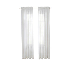 Wayfair Basics White Solid Sheer Rod Pocket Curtain Panels - Set of 4 (GL1)