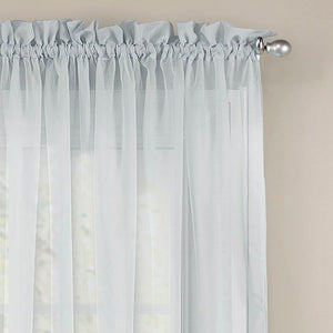 Wayfair Basics Solid Sheer Rod Pocket Curtain Panels (Set of 4) 6393RR-GL