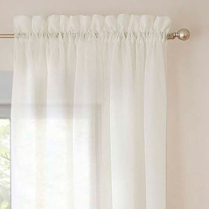 Wayfair Basics Solid Sheer Rod Pocket Curtain Panels (Set of 4) 6236RR/GL
