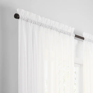 Wayfair Basics Solid Sheer Rod Pocket Curtain Panels, 59 x 95 (Set of 4) (2 BOXES)