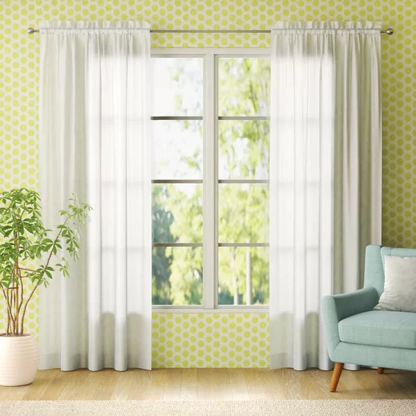 Wayfair Basics Solid Sheer Rod Pocket Curtain Panels, 59 x 84 (Set of 4) (2 BOXES)