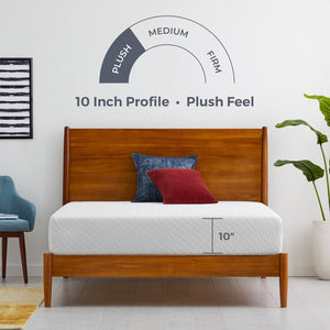 10" Plush Gel Memory Foam Mattress queen