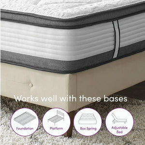 12" Firm Pillow Top Hybrid Mattress, Queen