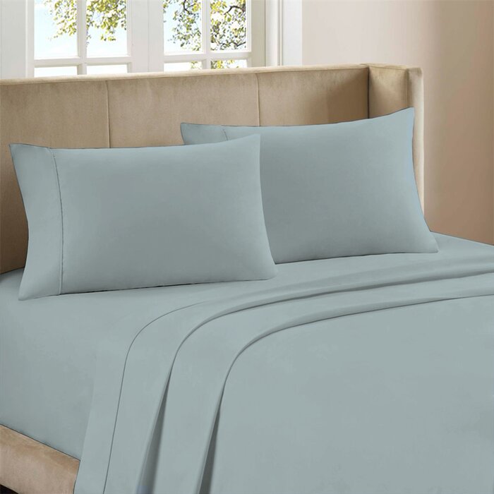 Wayfair Sleep Organic 300 Thread Count 100% Cotton Aqua Sheet Set Queen (1312ND)