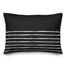 Load image into Gallery viewer, Black/White Weare Sketch Stripes Lumbar Pillow B52  129 ps
