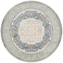 Load image into Gallery viewer, Weigle Oriental Area Rug in Light Gray / Blue 9&#39; round
