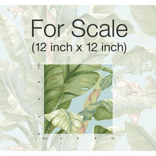 Load image into Gallery viewer, Blue/Green Wellsville Banana Leaf 20' L x 27" W Smooth Peel and Stick Wallpaper Roll, 1 roll=45 sqft
