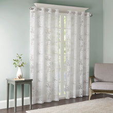Load image into Gallery viewer, Welton Floral Sheer Grommet Single Curtain Panel
