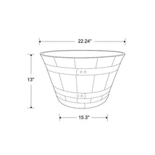 Load image into Gallery viewer, 13&quot; H x 22.2&quot; W x 22.2&quot; D Kentucky Walnut Westcott Resin Barrel Planter
