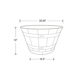 13" H x 22.2" W x 22.2" D Kentucky Walnut Westcott Resin Barrel Planter