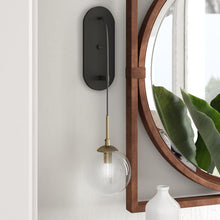 Load image into Gallery viewer, 1-Light Dimmable English Bronze &amp; Warm Brass Armed Sconce #9336
