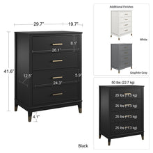 Load image into Gallery viewer, Westerleigh 4 Drawer 29.68&#39;&#39; W Chest 7618RR
