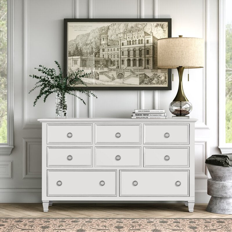 Westhampton 8 Drawer 62'' W Solid Wood Dresser