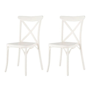 SET OF 2 Zawacki Xenia Stacking Patio Dining Chair, Color: White, #6493