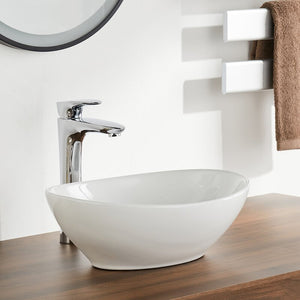 DV-1V051 White Ceramic Oval Vessel Bathroom Sink