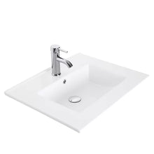 Load image into Gallery viewer, White Ceramic Rectangular Drop-in Bathroom Sink with Faucet and Overflow
