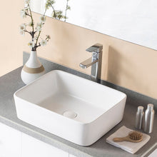 Load image into Gallery viewer, White Ceramic Rectangular Vessel Bathroom Sink
