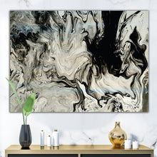 Load image into Gallery viewer, 36&quot; H x 46&quot; W x 1.5&quot; D White, Gray And White Hand Painted Marble Acrylic VII - Painting on Canvas OG404
