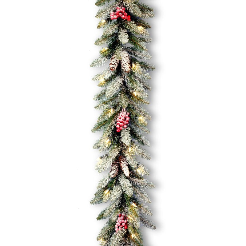 9' Dunhill Fir Pre-Lit Garland with 50 Warm Clear/White Lights CR5001