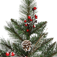 Load image into Gallery viewer, Snow Tipped Pine 9&#39; Christmas Garland with 50 Clear/White Lights #2486HW
