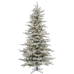 Flocked Slim Sierra 4.5' White Fir Artificial Christmas Tree with 250 Clear/White Lights #AD152
