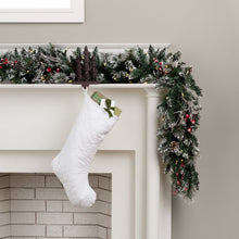 Load image into Gallery viewer, Snow Tipped Pine 9&#39; Christmas Garland with 50 Clear/White Lights #2486HW
