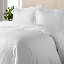 Load image into Gallery viewer, Full/Queen Duvet Cover + 2 Full Shams White Microfiber Duvet Cover Set 3130AH/GL
