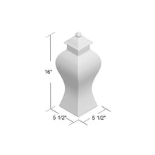 Load image into Gallery viewer, 15.75&quot; H x 5.75&quot; W x 5.75&quot; D White Porcelain Jar (ND822)

