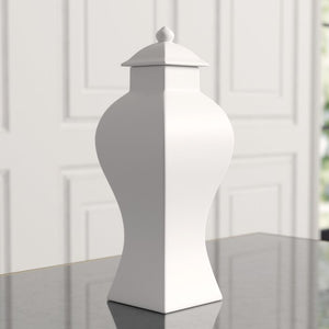 15.75" H x 5.75" W x 5.75" D White Porcelain Jar (ND822)